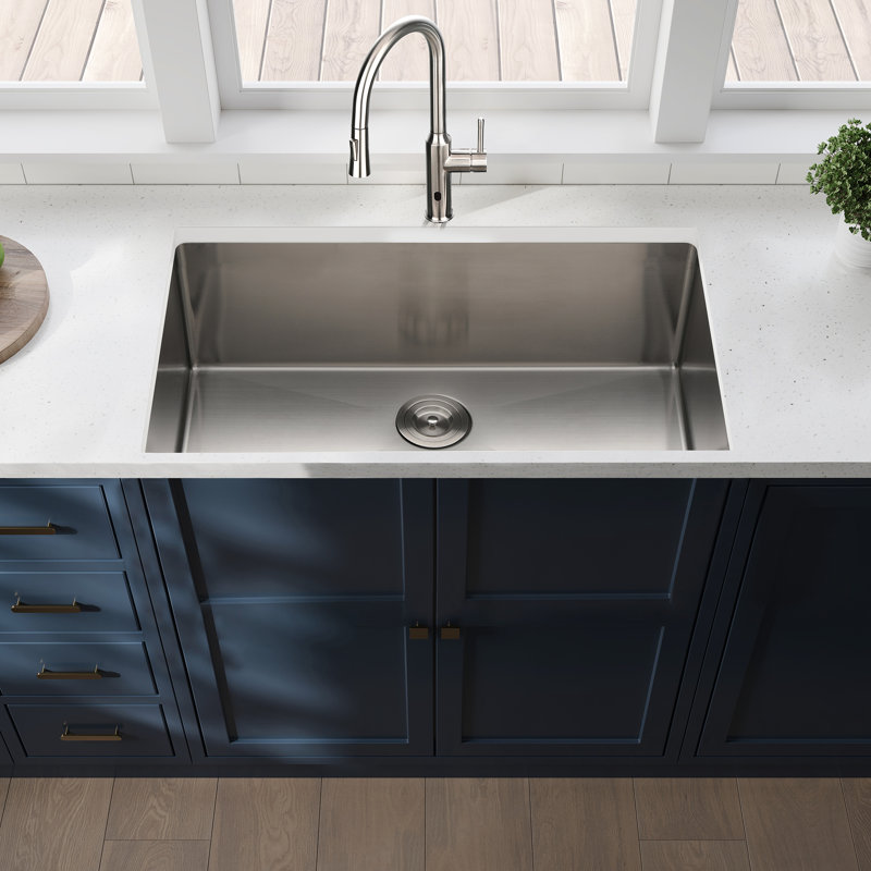 16 Gauge 33X19x10" Undermount Stainless Steel Kitchen Sink - , Easy To Clean, Rust & Stain , Brushed Nickel Appearance