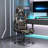 Gaming Chair with Footrest Fabric-712762746