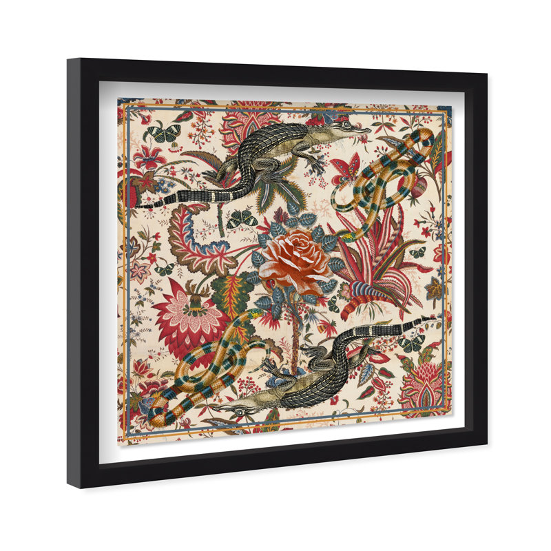 Timeless Alligator Canvas Animals Print by Oliver Gal, 21.5"H x 21.5"W, Black Frame