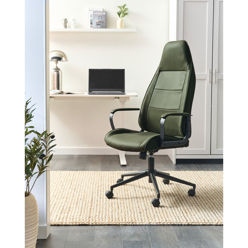 Office Chair Swivel Fabric, Dark Green