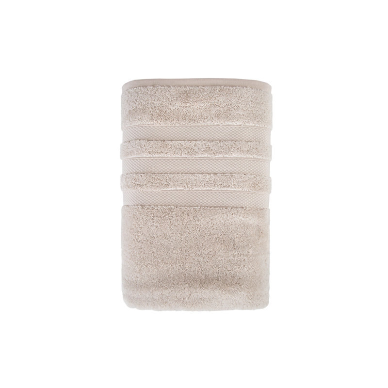 1 / Rayé / Serviette de bain, Beige, Hand Towel