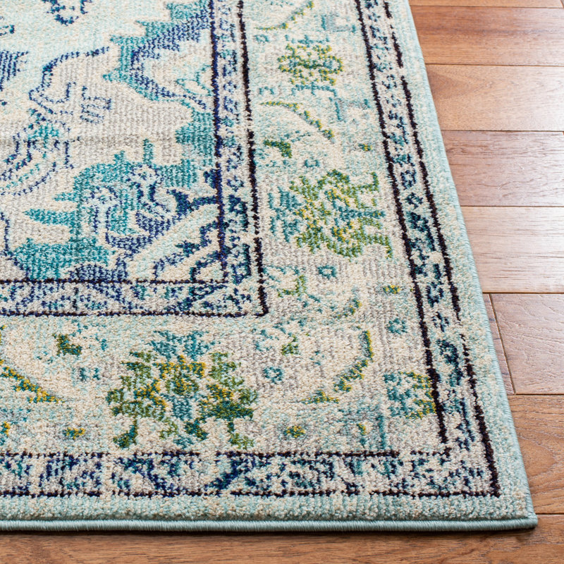 Blakesburg Performance Oriental Rug, Rectangle 6' x 8', Light Blue/Ivory