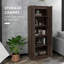 Modern Coffee Storage Cabinet, 23.5×14.25×69", Adjustable Shelf, Soft Close