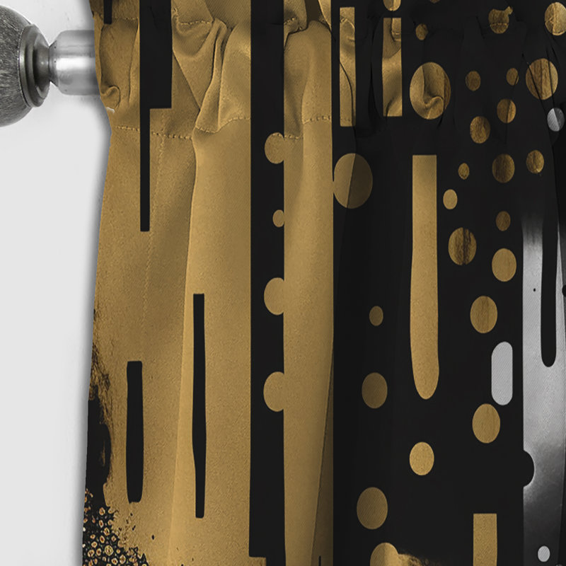 Golden Fluidity Of Womanhood IV - Woman Abstract Blackout Abstract Curtain - 1 Panel, 52" W x 84" L