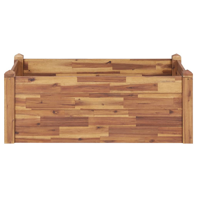Dore 2-Tier Solid Acacia Wood Planter Box, 17.3" H x 43.3" W x 23.6" D