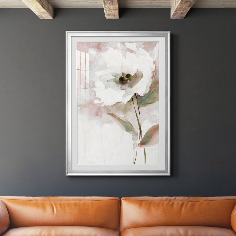 Summer Bloom II - Peinture sur toile encadrée, H 30,5 po x l 42,5 po x P 1,5 po, Argent
