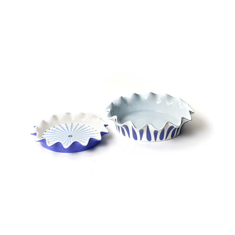 Iris Blue Pie Dish 2 Pc Set