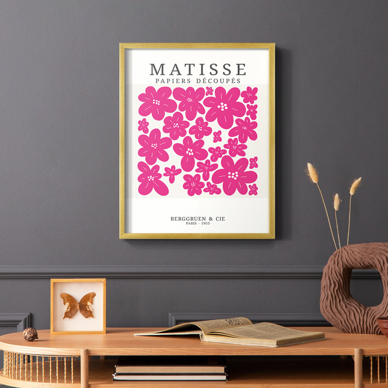 Matisse CDxx, reproduction encadrée - bois massif, Cadre doré simple, H 20 po x l 16 po
