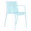4 fauteuils empilables en PP bleu, table longue blanche moderne de 55 pouces, utilisation intérieure / extérieure, durabilité toutes saisons, pieds en métal, patins antidérapants, dossier à lattes ergonomique, matériau de haute qualité, -,, facile