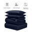 Haffa Microfiber Striped Duvet Cover Set with Pillowcases Included-122106034-122106038