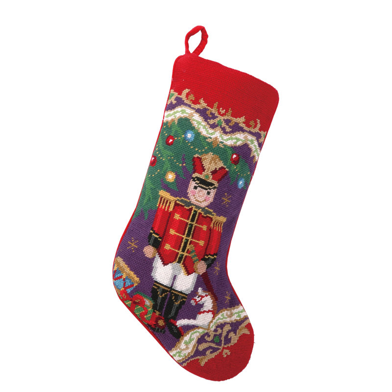 Christmas Soldier Needlepoint Wool Stocking