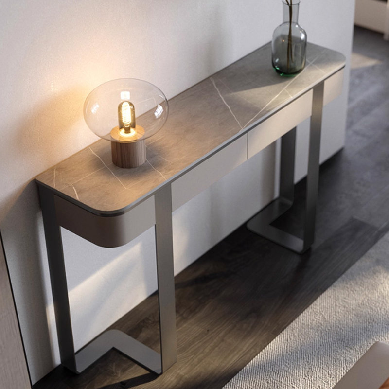 Esthétique moderne et console pratique, H 33,46 po x l 43,3 po x P 13,78 po, Gris