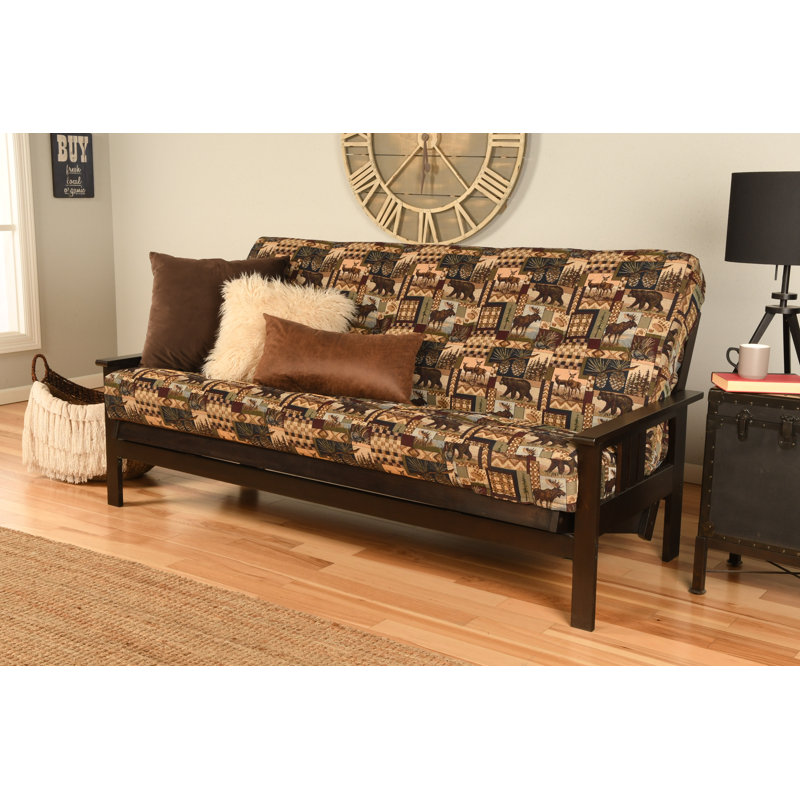Johnte Full-Size Futon Frame and Full-Size Innerspring Mattress, À ressorts, Chalet de Pierre le Grand, Espresso