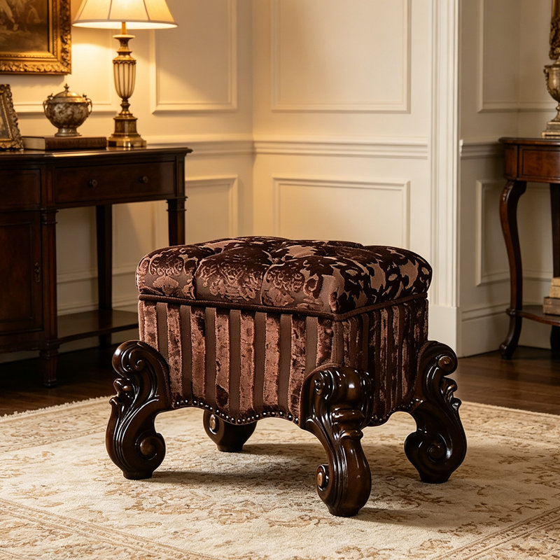 Tabouret de coiffeuse brun 22 po