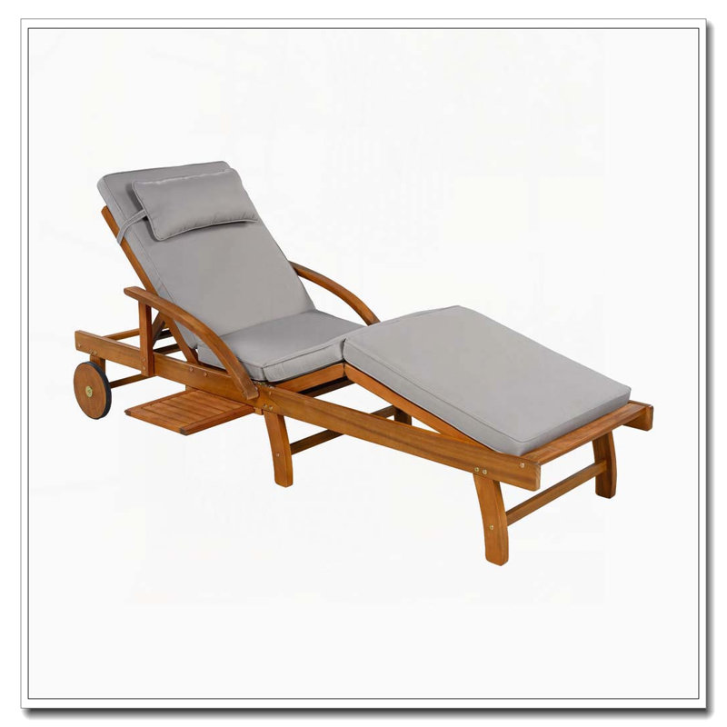 Chaises longues d'extérieur 77,5 ", Gris, 1