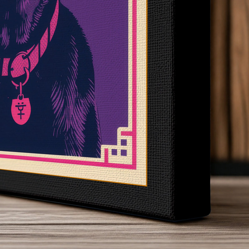 Dignified Halo Retro - Wrapped Canvas, 36x24 - 91.4 x 61.0 cm, Black Border