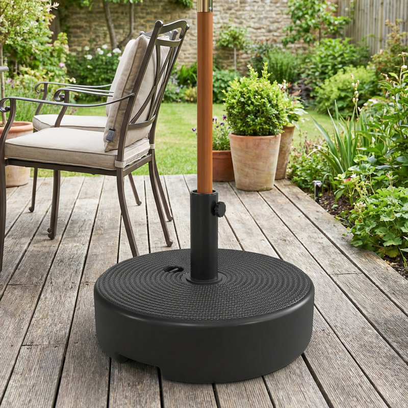 Umbrella Base with Handle for 1.5"/1.9" Poles, Black