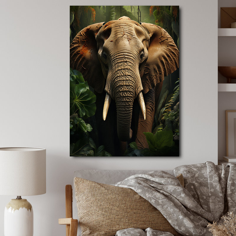 «Terumi African Elephant Majesty II», reproduction sur toile, H 20 po x l 12 po x P 1 po, Toile tendue