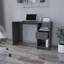 Bureau d'ordinateur Odessa avec tiroir simple et armoires de rangement ouvertes, finition wengé noir-93569765