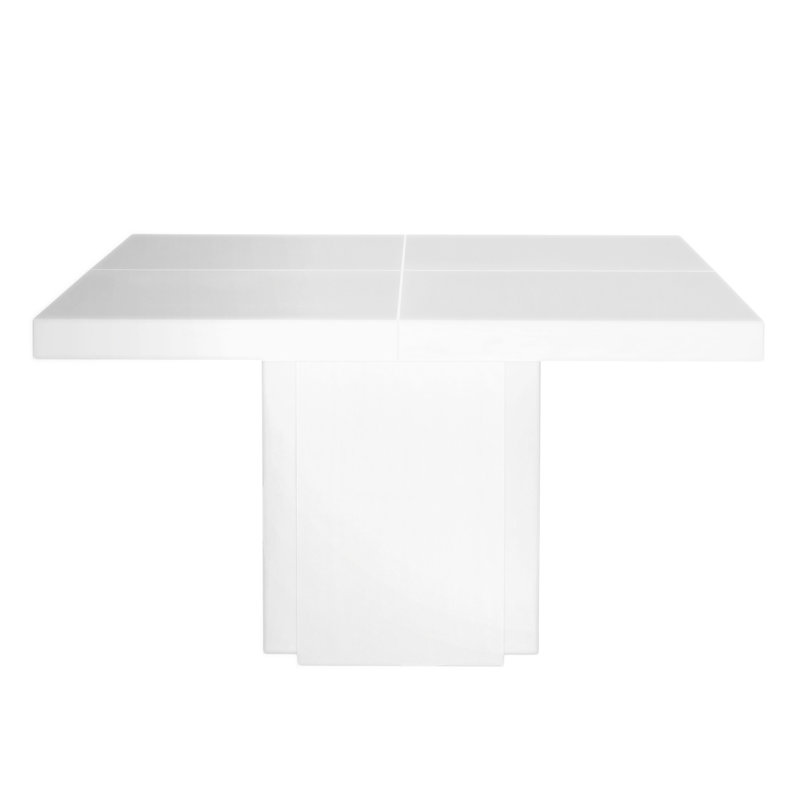 Dion Dining Table, 30" H x 51" W x 51" D, White/White