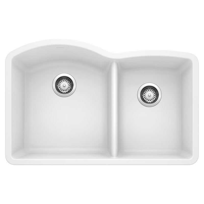Évier de cuisine à double cuve 60/40 Diamond SILGRANIT - Blanc, Blanc