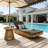 Acacia Wood Chaise Lounge With 2-Fold Thin Cushion - Teak Finish Outdoor Recliner -Repellent Cushion-1642267823