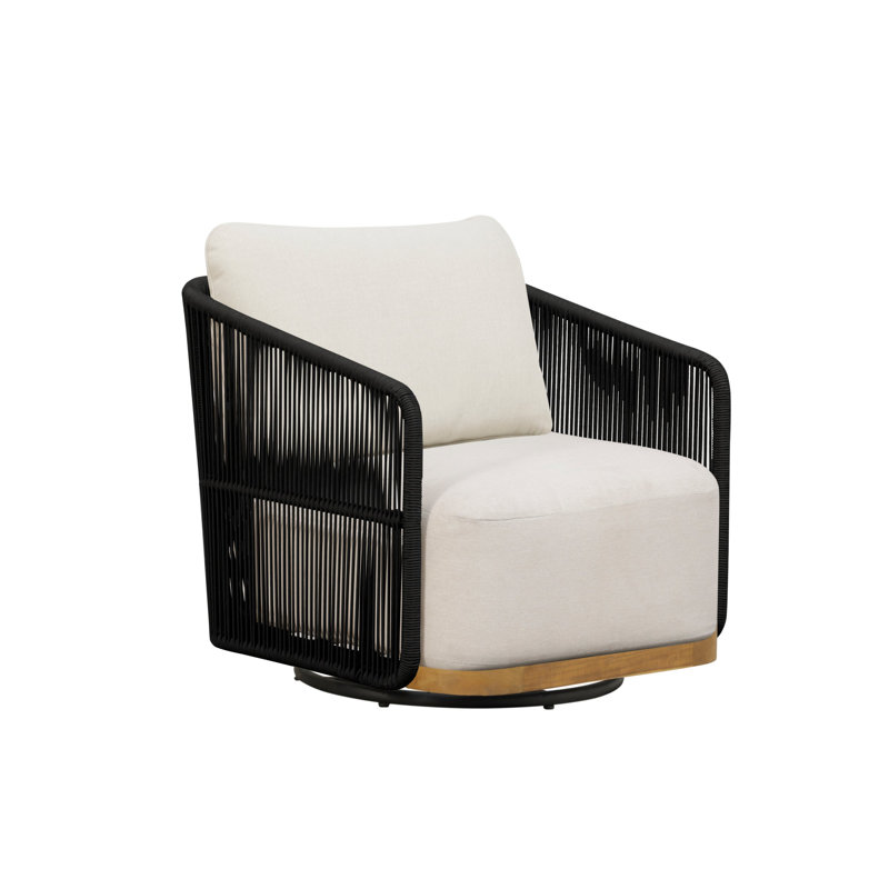 Chaise avec accoudoirs d'extérieur en teck Alpine, Noir