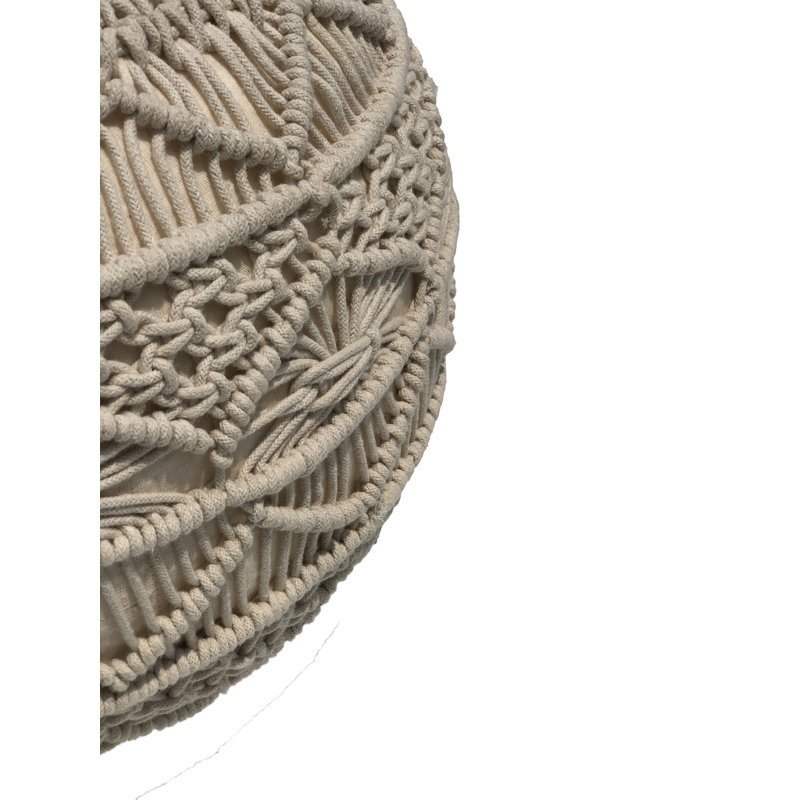 Upholstered Pouf, Natural