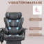 Fauteuil de bureau d'une capacité de poids de 400 lb avec vibrations, chaleur, soutien lombaire, repose-pieds, microfibre, noir, massage par vibrations et fonction de chaleur, siège spacieux pour plus de confort