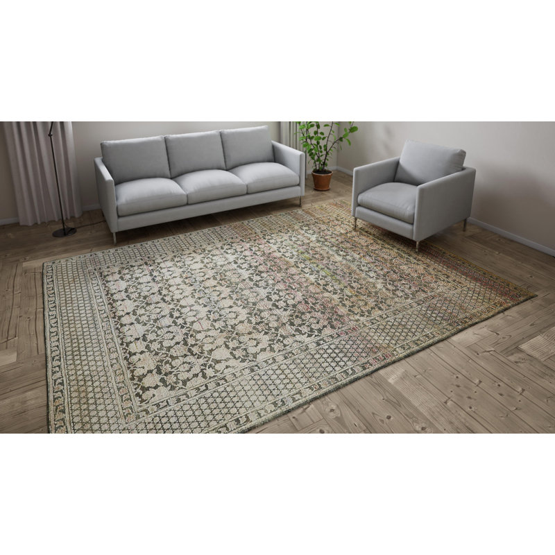 Multicolored Alchemy Traditional Wool Silk Blend Rug - 8'9" x 11'9"
