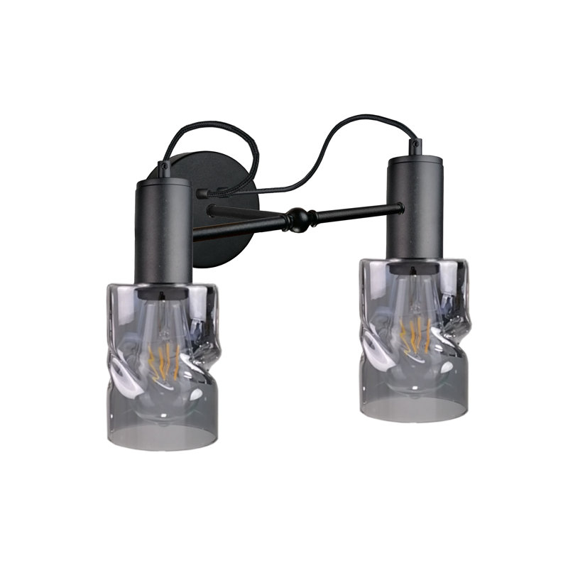 Obion Steel Armed Sconce, Black