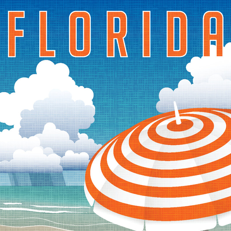 Lieven Lieven Florida Travel Poster by Wolterk - Wrapped Canvas Print, 76cm H x 76cm W x 3.8cm D