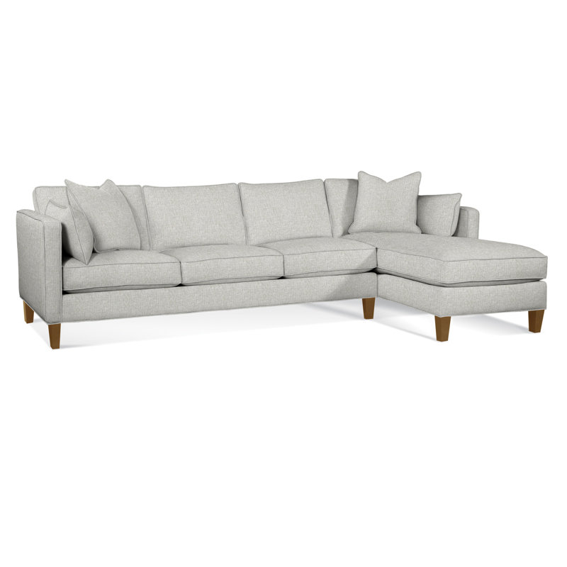 Lenox Chaise Sectional, Blue Geometric, Right Hand Facing, Havana