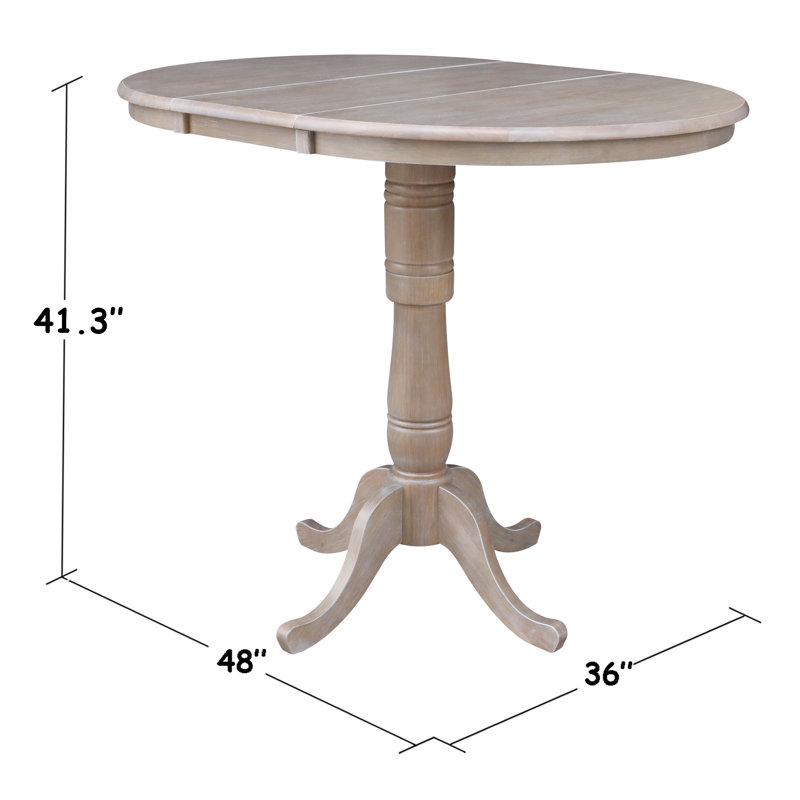 Dragana Extendable Solid Wood Dining Table, Washed Gray Taupe