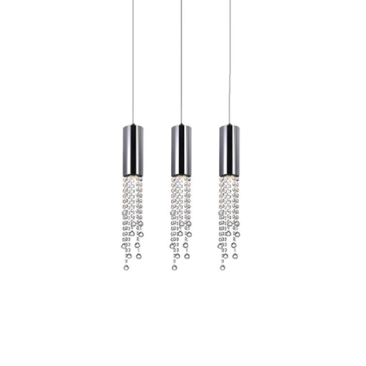 Bain 3 - Light Chrome Kitchen Island Pendant