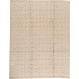 Cotton Geometric Area Rug in Beige