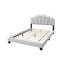 Cadre de lit blanc avec lit plateforme en tissu d'ameublement à motif floral grand lit blanc 1pc-148784241