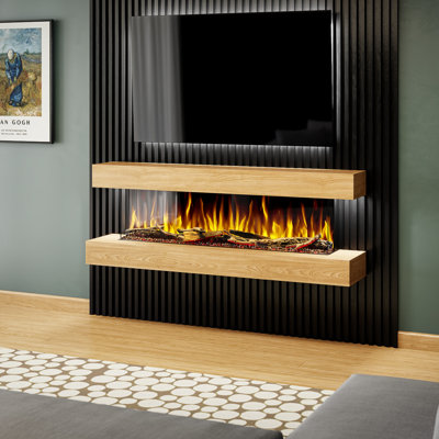 Evolution Fires 137.2 cm W Surface Wall Mounted Electric Fireplace with 5000 BTU