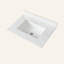 Comptoir de meuble-lavabo en marbre 31 po, comptoir blanc avec trous de robinet pré-percés, comptoir de salle de bain avec lavabo central rectangulaire encastré et dosseret de 4 po de hauteur, Bianco Carrara Venato-108674940