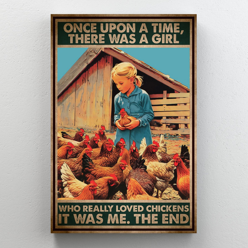 Azima : « Qui a vraiment vécu » – Des poulets sur toile, impression, H 14 po x l 11 po x P 1,25 po