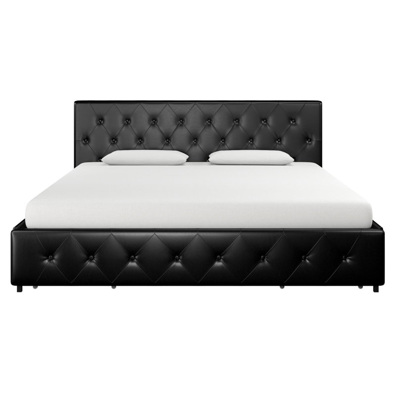 Upholstered Storage Bed, Kingsize (5'), Black
