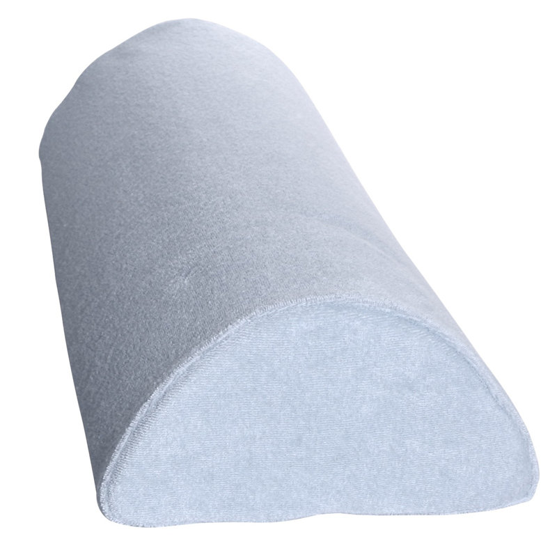 Sky Blue Polyester Half Moon Bolster Pillow Cover