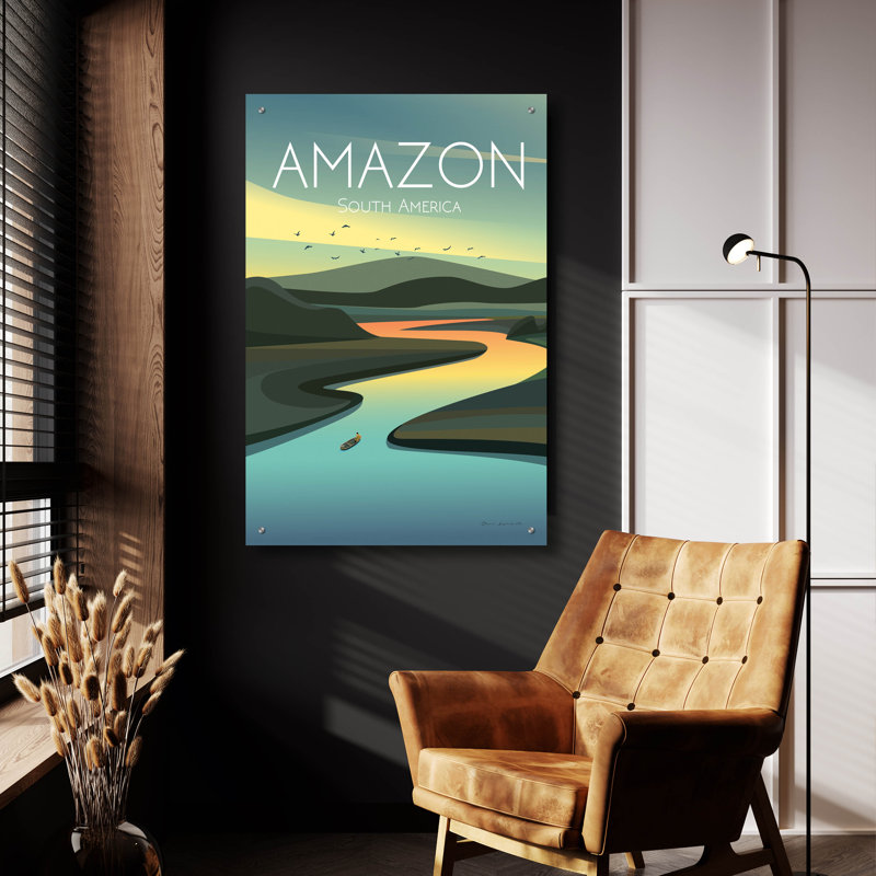 «Amazon» par Omar Escalante, art mural en verre acrylique, 16 po x 24 po, H 36 po x l 24 po x P 0,2 po