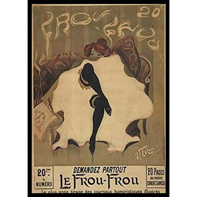«Le Frou-Frou» par Lucien-Henri Weiluc, reproduction d'art graphique sur papier encadré