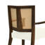 Chaises de salle à manger de style Mid-Century à accoudoirs de couleur noyer et beige de 2 avec accoudoirs, sièges rembourrés confortables, structure en bois d'hévéa massif, style de chaise de table ajustée, accoudoirs, rembourrage en mousse souple-121094905-121094904