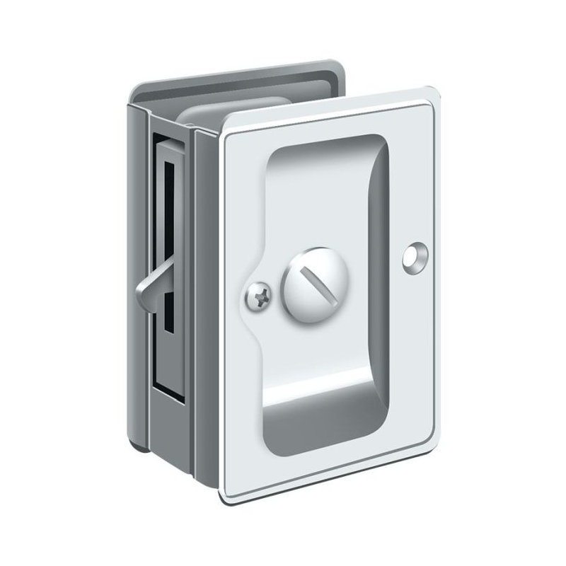 Pocket Door Hardware, Polished Chrome