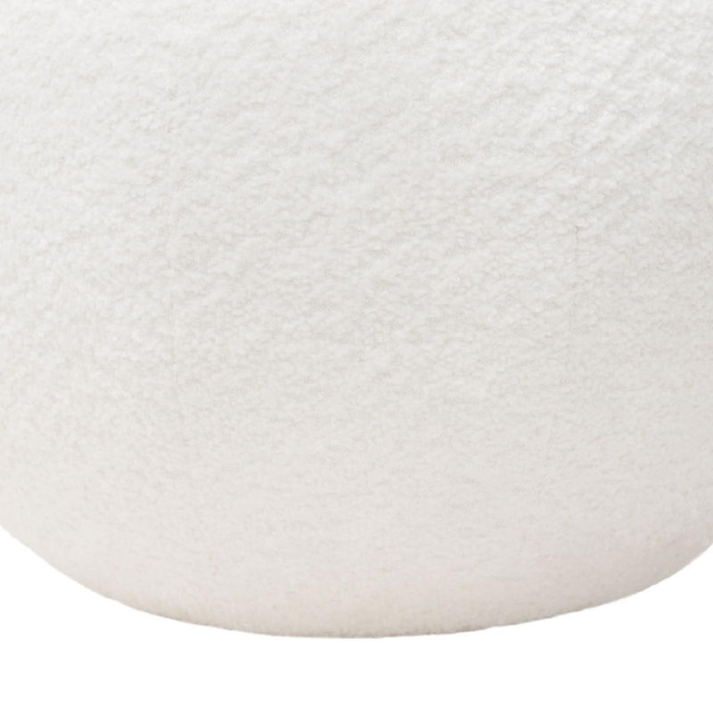 Coussin décoratif rond, imitation peau de mouton ivoire, rembourrage en polyester, 15 po