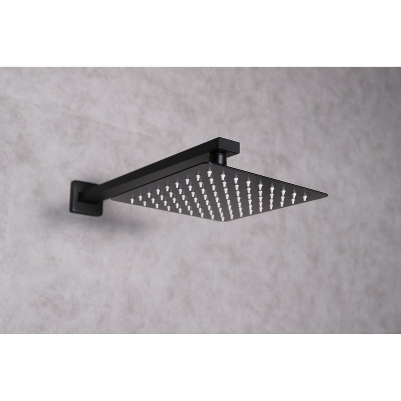 Monte Celo 1-Spray Tub and Shower Faucet Combo with Square Showerhead and Handheld Shower, Matte Black