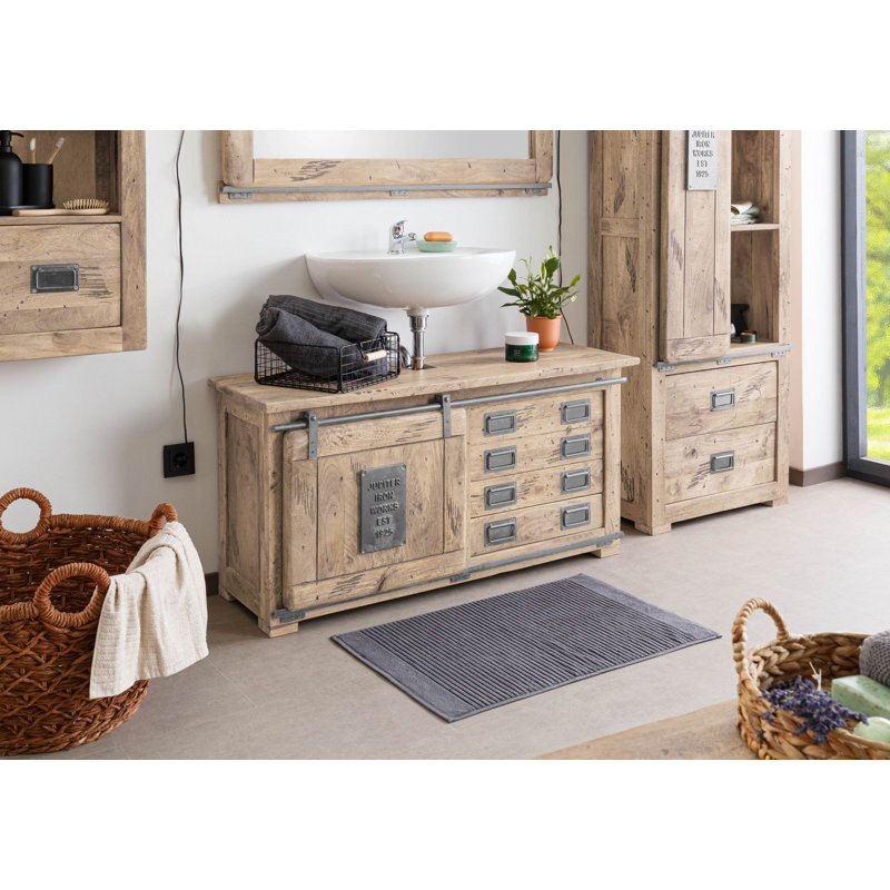 Railway 120cm Single Bathroom Vanity Base Only, White