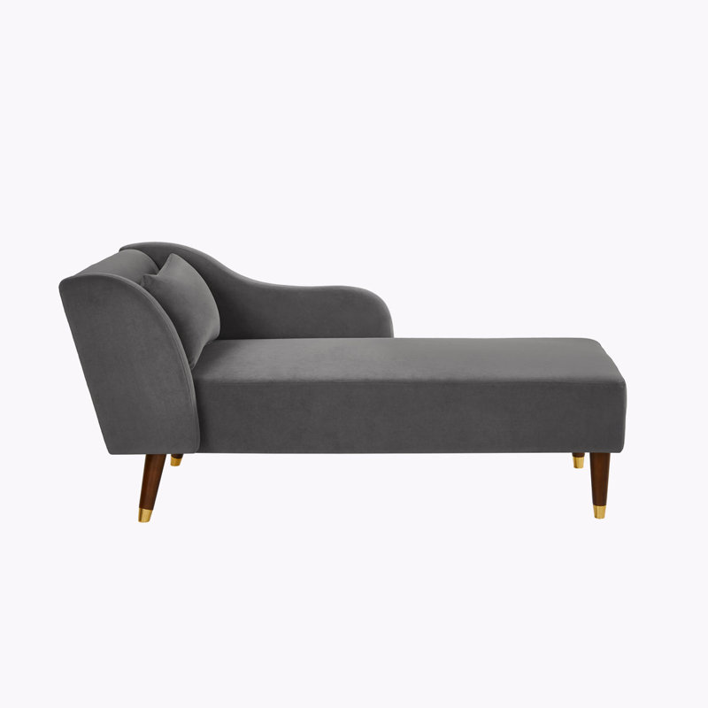 Banc rembourré en velours, Gris